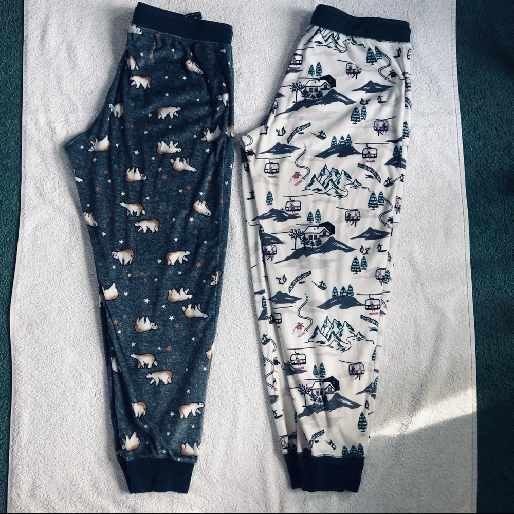 2 Soft Fun Pajama Bottoms, women’s size LG (12-14)